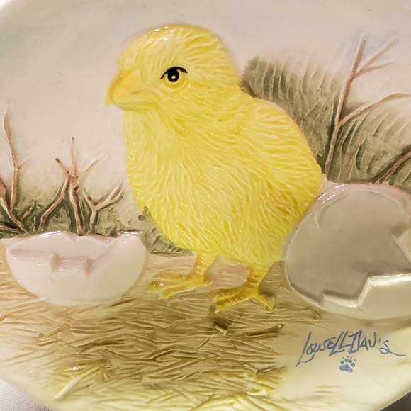 Vtg 1992 Lowell Davis "New Day" Easter Plate Chick & Egg - Picture 2 of 6